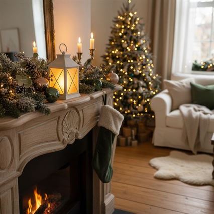 LED jõululatern LED/2xAA soe valge