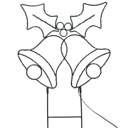 LED välistingimustes kasutatav jõulukaunistus 100xLED/3xAA IP44 soe valge kellukesed