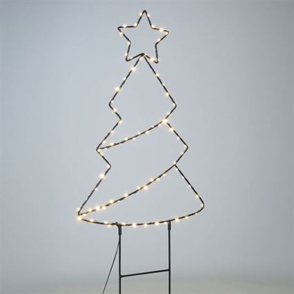 LED väljas kasutatav jõulukaunistus 85xLED/3xAA IP44 soe valge jõulukuusk