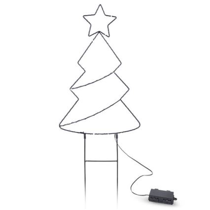 LED väljas kasutatav jõulukaunistus 85xLED/3xAA IP44 soe valge jõulukuusk