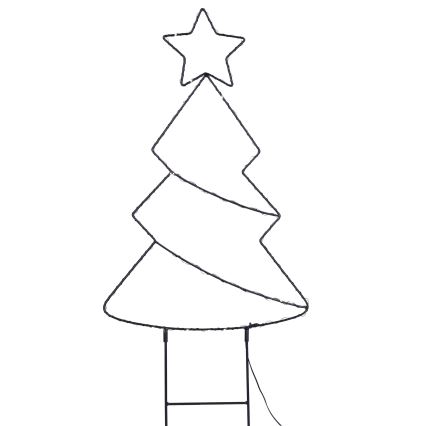 LED väljas kasutatav jõulukaunistus 85xLED/3xAA IP44 soe valge jõulukuusk