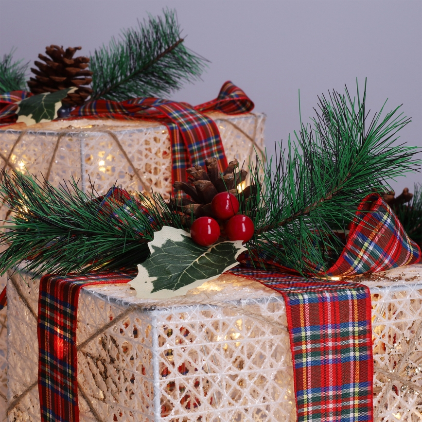 3-osaline LED jõulukinkide komplekt 48×LED/3,6W/230V IP44 soe valge