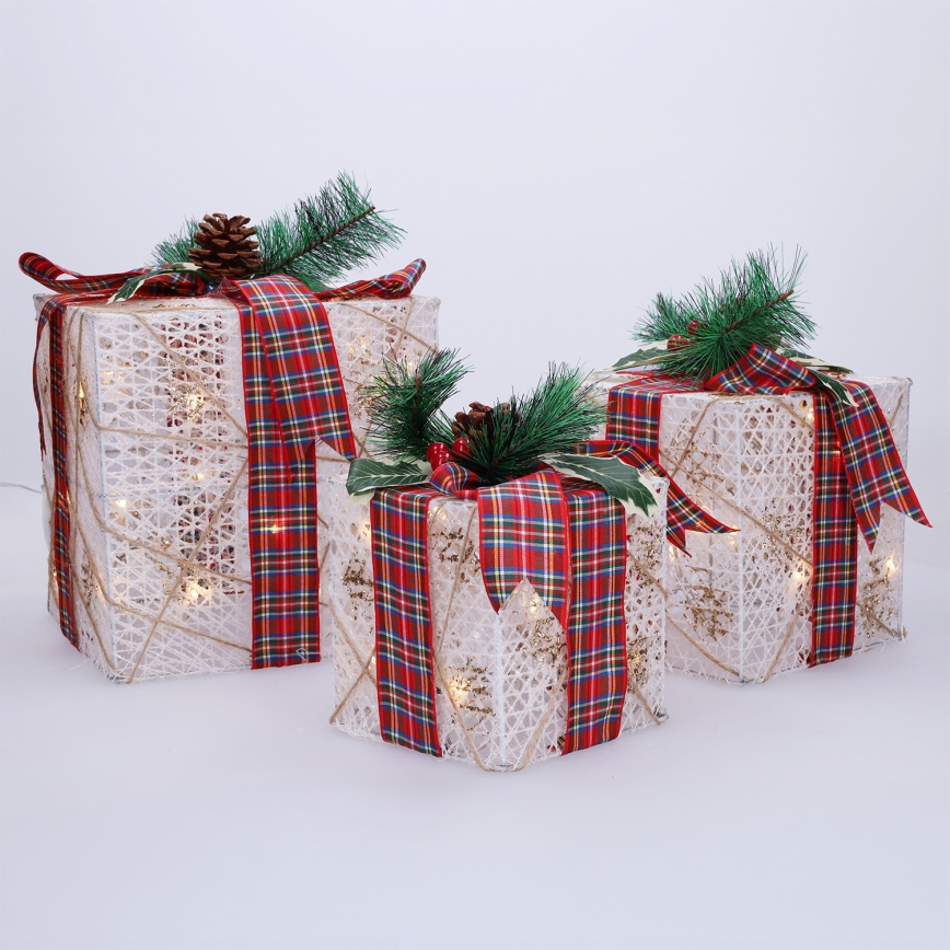 3-osaline LED jõulukinkide komplekt 48×LED/3,6W/230V IP44 soe valge