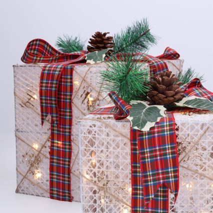 3-osaline LED jõulukinkide komplekt 48×LED/3,6W/230V IP44 soe valge