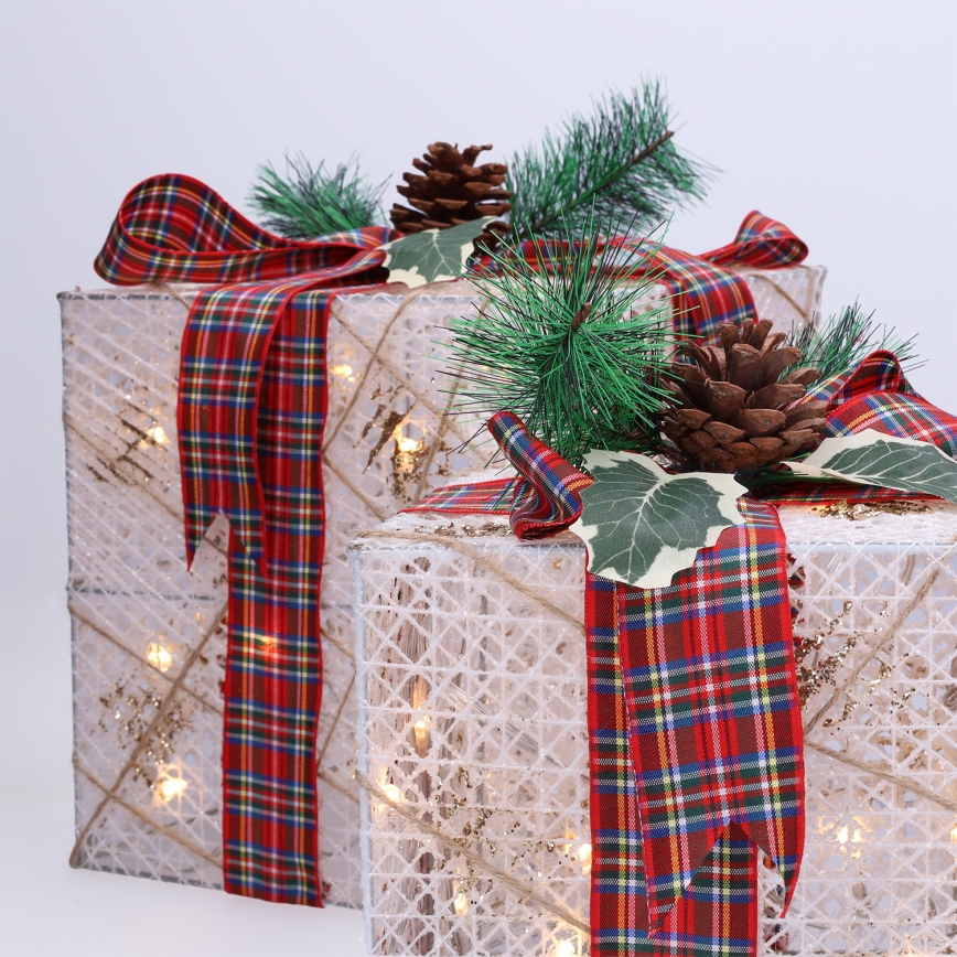 3-osaline LED jõulukinkide komplekt 48×LED/3,6W/230V IP44 soe valge