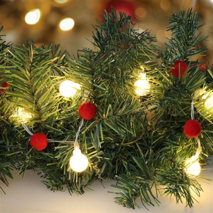 LED-valgusketi 20xLED/2xAA 1,8 m soe valge