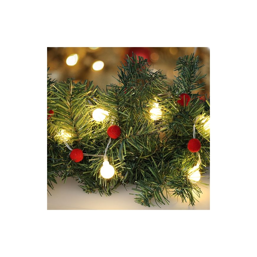 LED-valgusketi 20xLED/2xAA 1,8 m soe valge