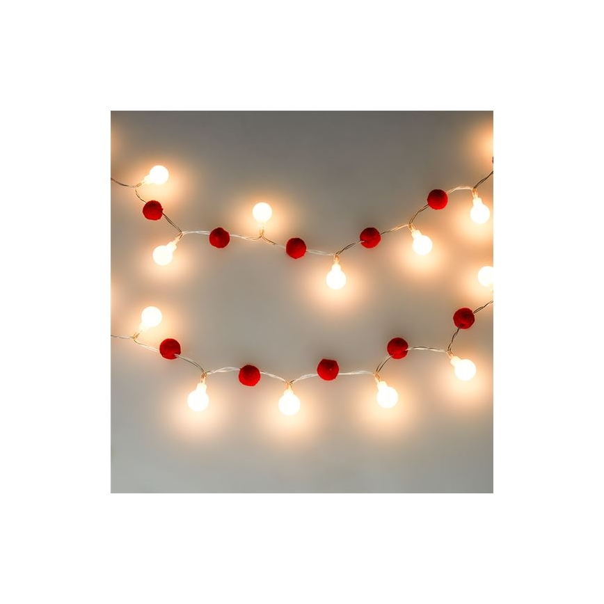 LED-valgusketi 20xLED/2xAA 1,8 m soe valge