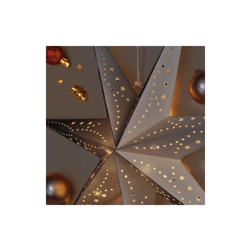 LED jõulukaunistus 20xLED/2xAA, soe valge, hõbedane täht