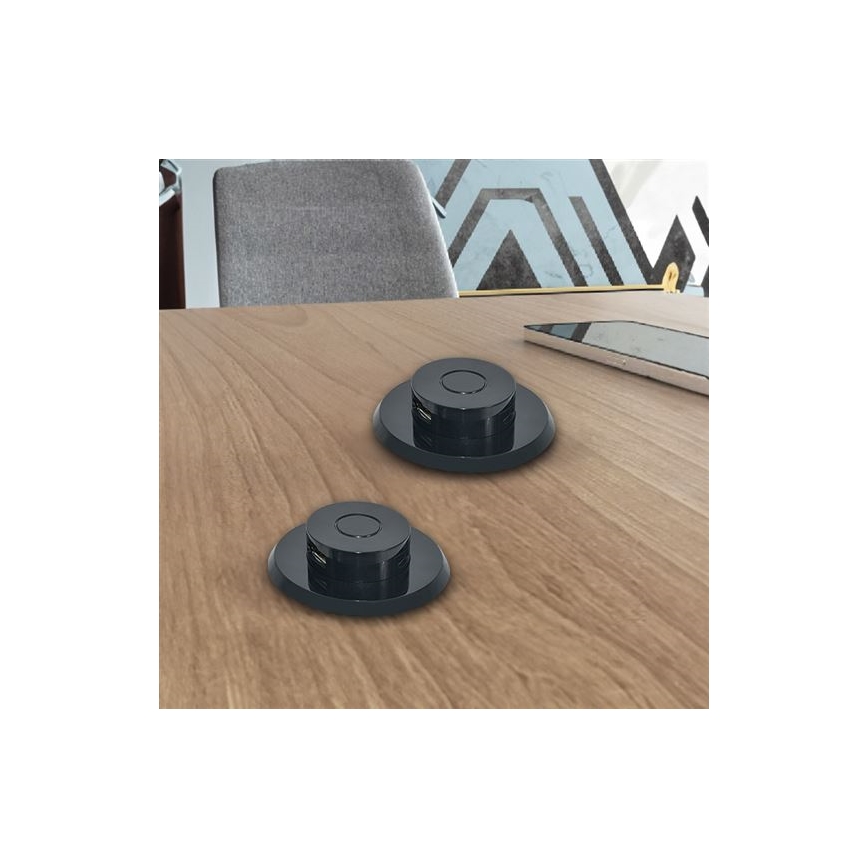 Sisseehitatud USB laadija USB A+C must