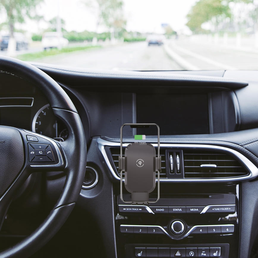 Telefonihoidik autosse juhtmevaba laadimisega 15W