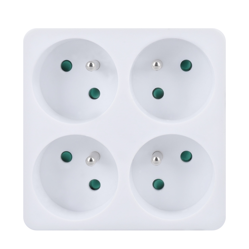 Pistikupesa jaotur 4x 10A valge