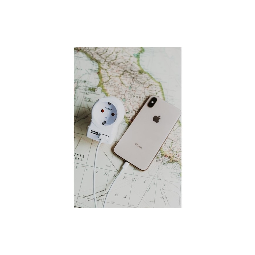 Adapter USA riigi jaoks 230V + 2x USB port