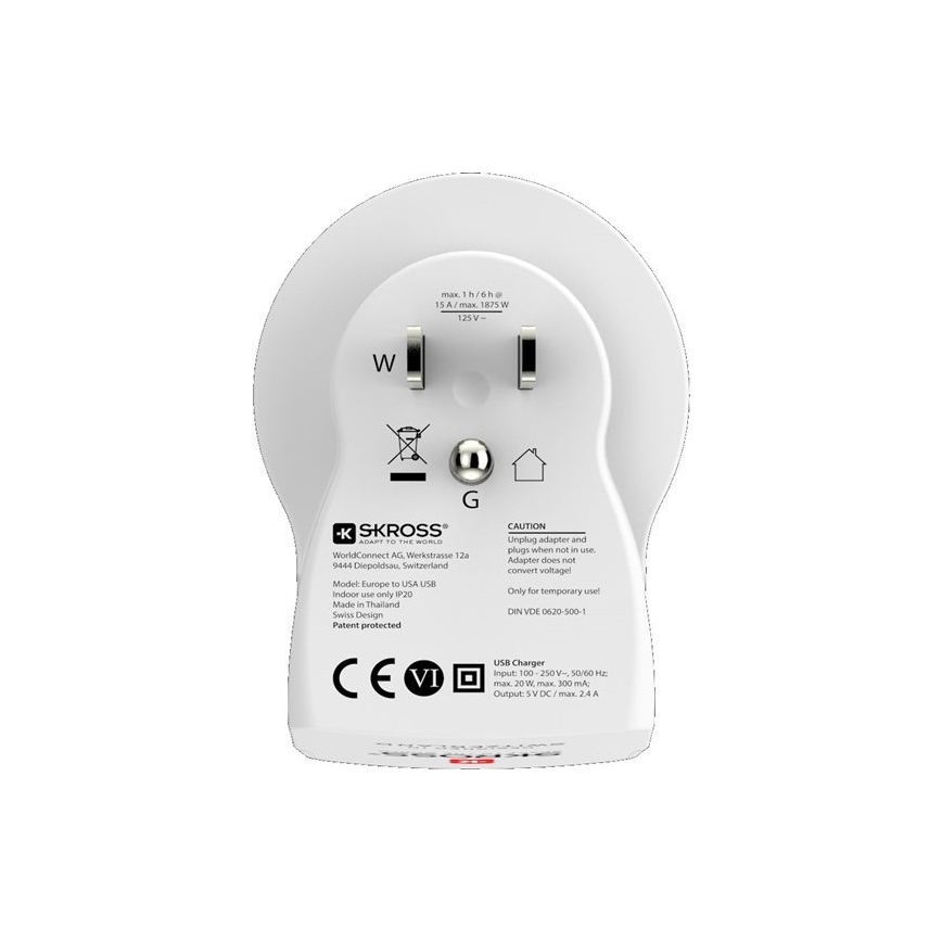 Adapter USA riigi jaoks 230V + 2x USB port