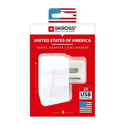 Adapter USA riigi jaoks 230V + 2x USB port