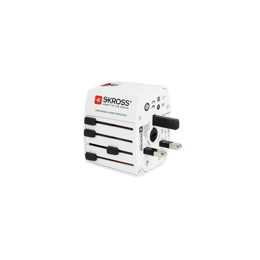 Rahvusvaheline adapter 230V + 2x USB port