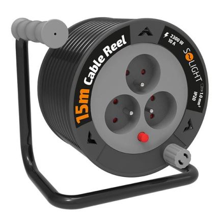 Rulliga pikendusjuhe, 3 pistikupesaga, 12 m