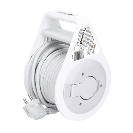 Pikendusjuhe rullil 2 pistikupesa + USB A+C 10 m