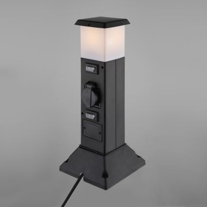 Välivalgusti 2 pistikupesaga 1xE14/15W/230V IP44 must