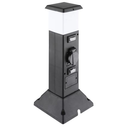Välivalgusti 2 pistikupesaga 1xE14/15W/230V IP44 must