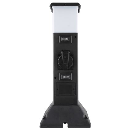 Välivalgusti 2 pistikupesaga 1xE14/15W/230V IP44 must