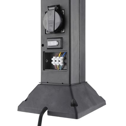 Välivalgusti 2 pistikupesaga 1xE14/15W/230V IP44 must