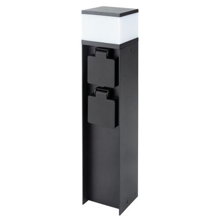 Välisvalgusti kahe pistikupesaga, 1xG9/11W/230V, IP44, must