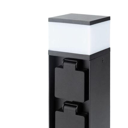 Välisvalgusti kahe pistikupesaga, 1xG9/11W/230V, IP44, must