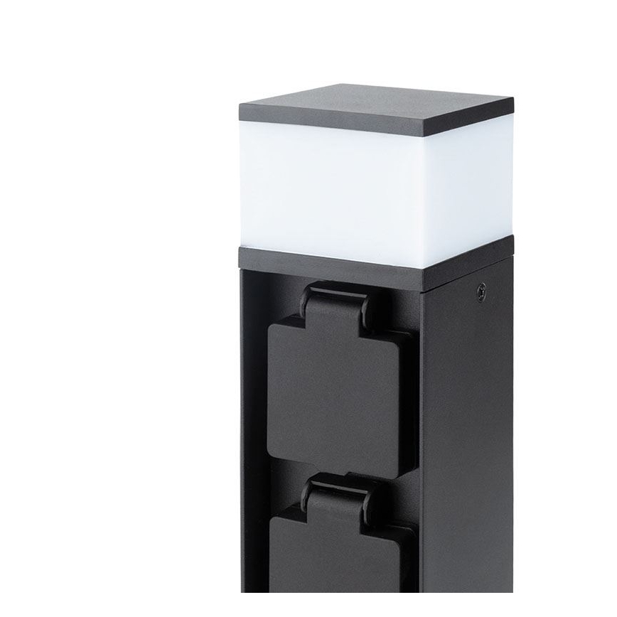 Välisvalgusti kahe pistikupesaga, 1xG9/11W/230V, IP44, must