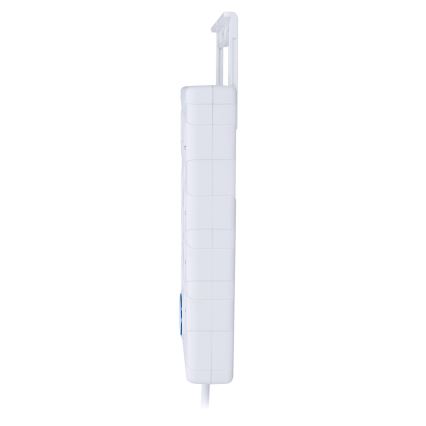 Pikendusjuhe lülitiga 8Z, E-tüüpi + 1× USB-A + 1× USB-C, 2 m, valge