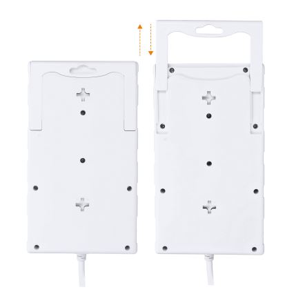 Pikendusjuhe lülitiga 8Z, E-tüüpi + 1× USB-A + 1× USB-C, 2 m, valge