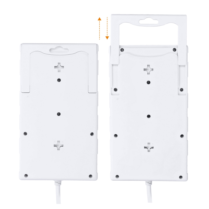 Pikendusjuhe lülitiga 8Z, E-tüüpi + 1× USB-A + 1× USB-C, 2 m, valge