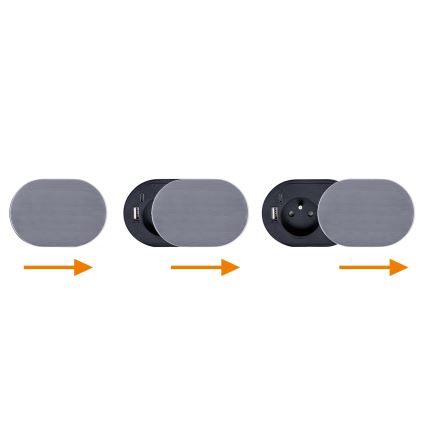 Sisseehitatud pistik 1Z + USB A+C