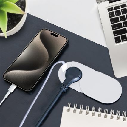 Sisseehitatud voolupesa 20W, 1x pistikupesa + USB-A ja USB-C, valge