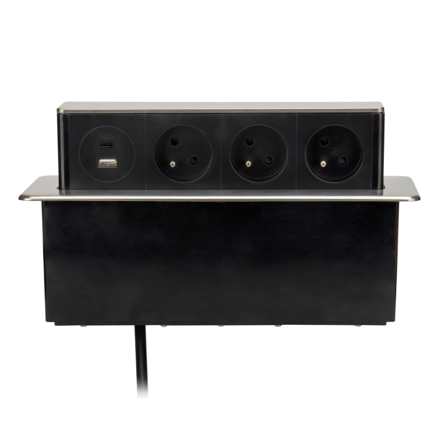 Lauaplaadi pistikupesatulp 3x230V + USB-A + USB-C