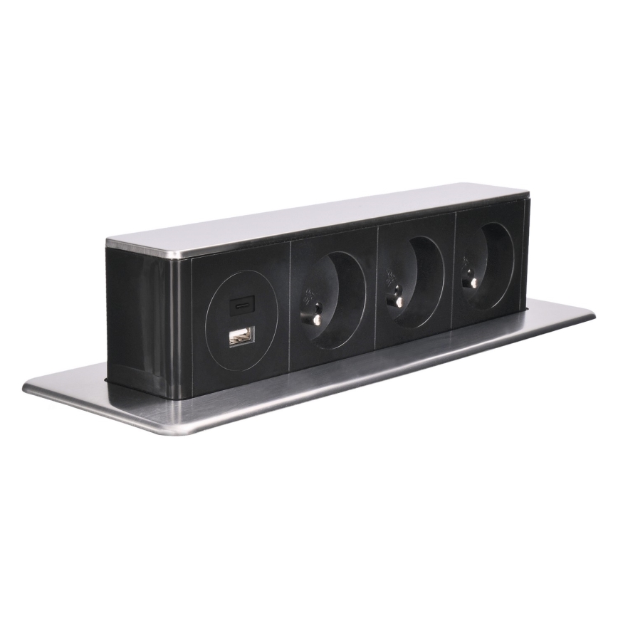 Lauaplaadi pistikupesatulp 3x230V + USB-A + USB-C