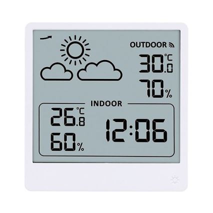 Digitaalne termomeeter 5V/2xAAA + 2xAAA valge