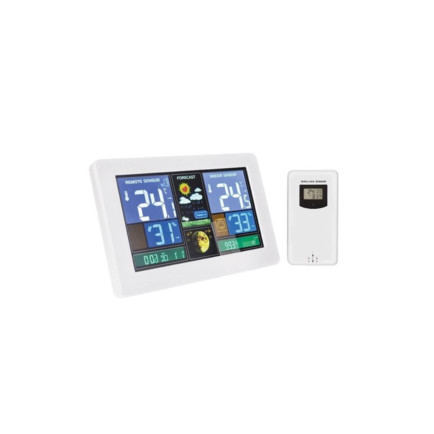 Ilmajaam LCD ekraaniga USB laadimisega 2 x AAA+2 x AAA valge