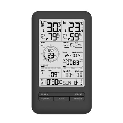 Professionaalne ilmajaam LCD ekraaniga 5V/2xAA + 3xAA + 2xAA Wi-Fi Tuya