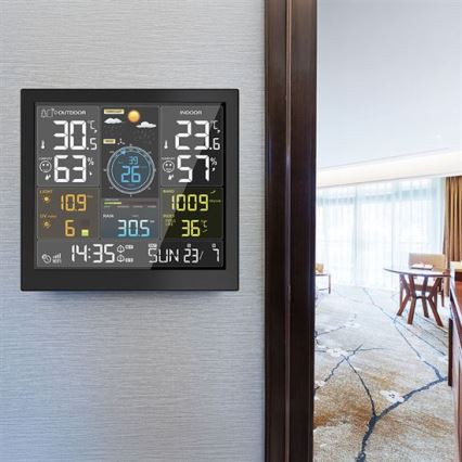 Professionaalne ilmajaam LCD-ekraaniga, Wi-Fi-ühendusega, 5V/2xAA + 3xAAA