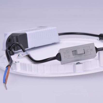 LED-paneel 6 W, 230 V — valgustemperatuur 3000/4000/6000 K, läbimõõt 12 cm, valge