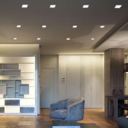 Süvistatav LED-laevalgusti, 6 W, 230 V, 3000/4000/6000 K, 12 x 12 cm, valge