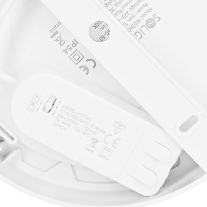 LED pinnapealne/lagi sisse paigaldatav 2‑ühes paneel, 12 W, 230 V, 3000/4000/6000 K, Ø17 cm, IP54, valge
