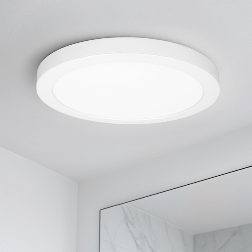 LED pinnapealne/süvistatav laepaneel 2-ühes 18W/230V 3000/4000/6000K läbimõõt 22,5 cm IP54 valge