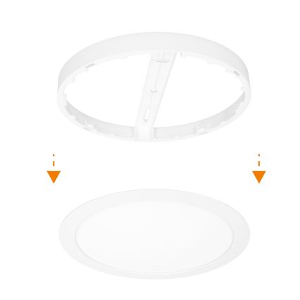 LED pinnapealne/süvistatav laepaneel 2-ühes 18W/230V 3000/4000/6000K läbimõõt 22,5 cm IP54 valge