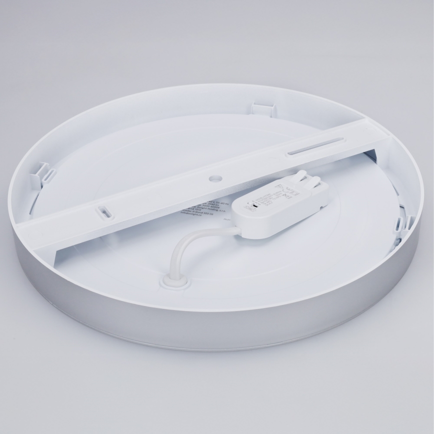 LED pind- ja süvistatav 2-ühes paneel 24W/230V 3000/4000/6000K Ø 30 cm IP54 hõbedane