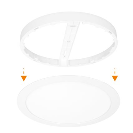 LED pinnapealne/lae sisse paigaldatav paneel 2-ühes 24W/230V 3000/4000/6000K läbimõõt 30 cm IP54 valge