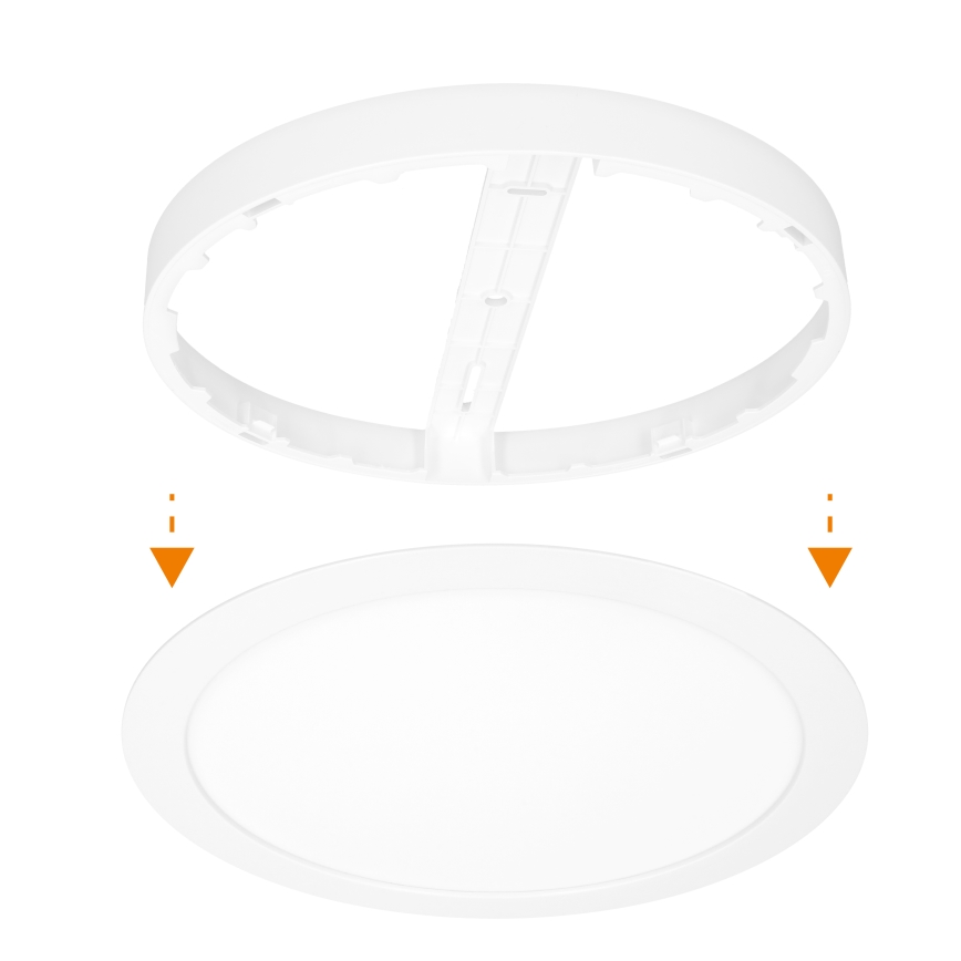 LED pinnapealne/lae sisse paigaldatav paneel 2-ühes 24W/230V 3000/4000/6000K läbimõõt 30 cm IP54 valge