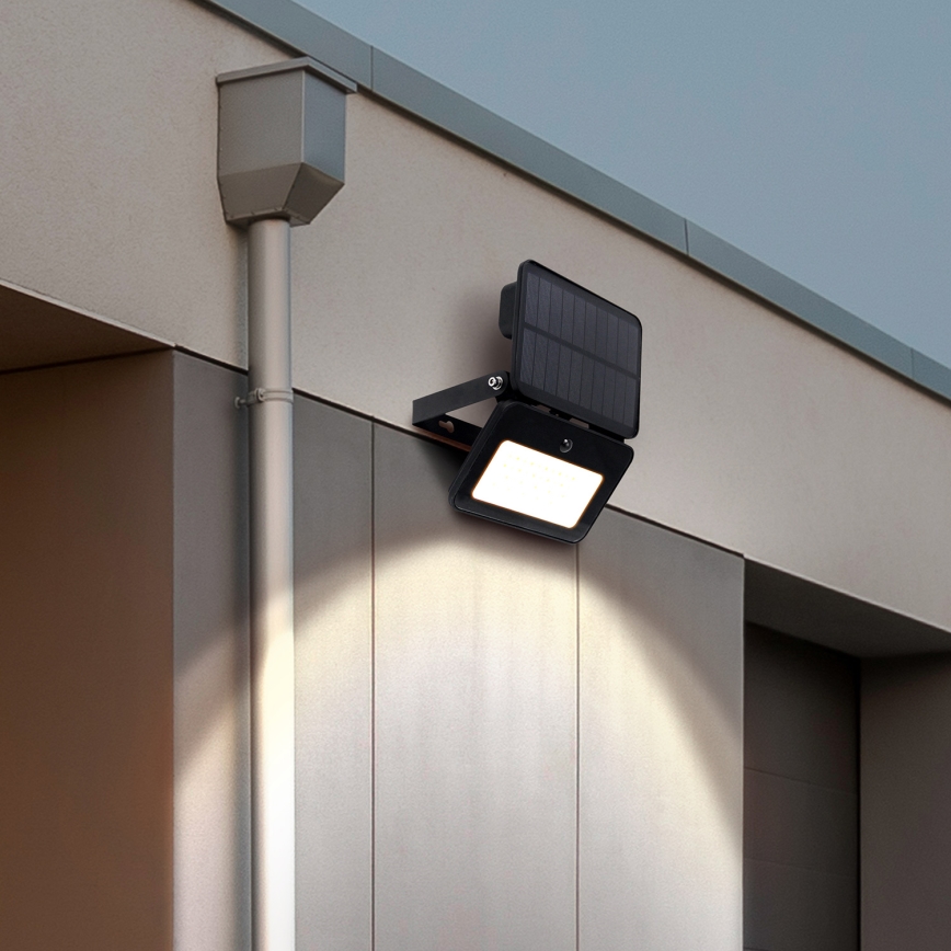 LED Hämardatav päikesepaneeliga prožektor koos liikumis- ja hämardusanduriga LED/6W/3,7V 2200 mAh 3000/4000/6500K IP65