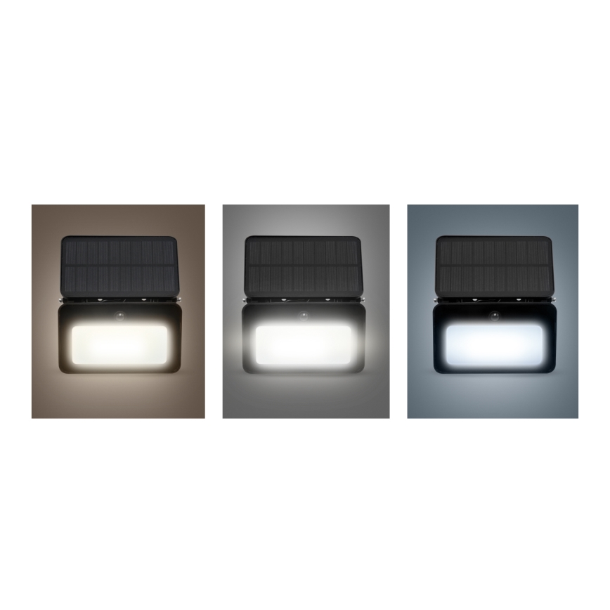 LED Hämardatav päikesepaneeliga prožektor koos liikumis- ja hämardusanduriga LED/6W/3,7V 2200 mAh 3000/4000/6500K IP65